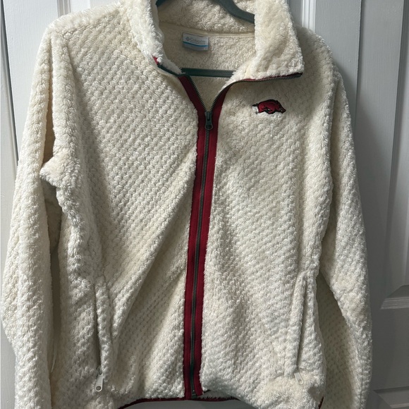 Columbia University of Arkansas Razorback zip up fleece women’s large EUC - Picture 1 of 5